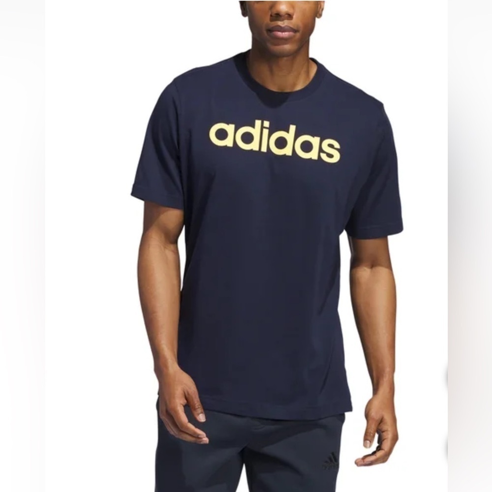 🌟NWT🌟 adidas Men’s Graphic Tee - Navy and Yellow